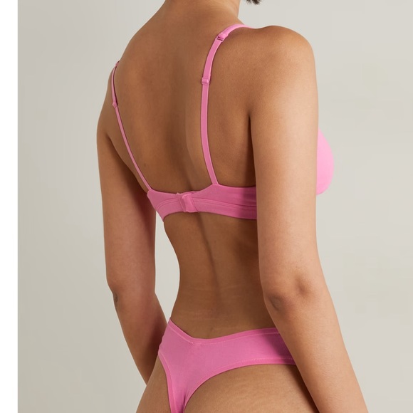 Cotton Collection cotton-blend jersey triangle bralette - Sugar Pink NWT - Picture 3 of 6